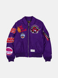 TORONTO RAPTORS X ALPHA X NEW ERA MA-1 COLLARED BOMBER JACKET OUTERWEAR Alpha Industries PURPLE S 