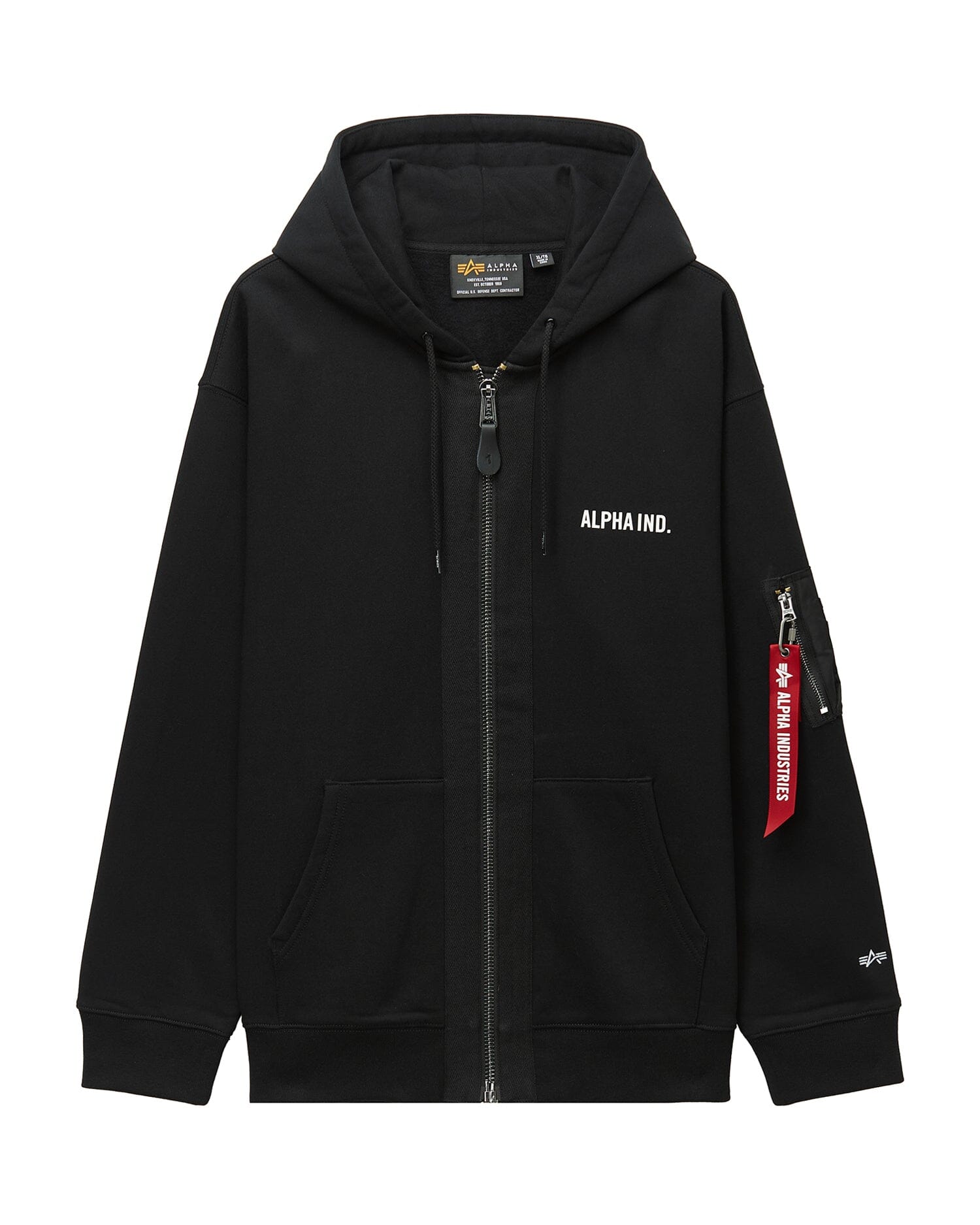 UNFRM ARMY ZIP UP HOODIE TOP Alpha Industries BLACK S 
