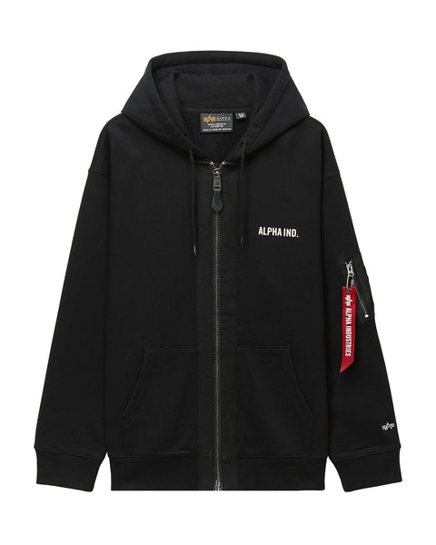 UNFRM ARMY ZIP UP HOODIE TOP Alpha Industries BLACK S 