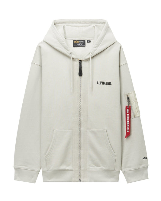 UNFRM ARMY ZIP UP HOODIE TOP Alpha Industries IVORY S 