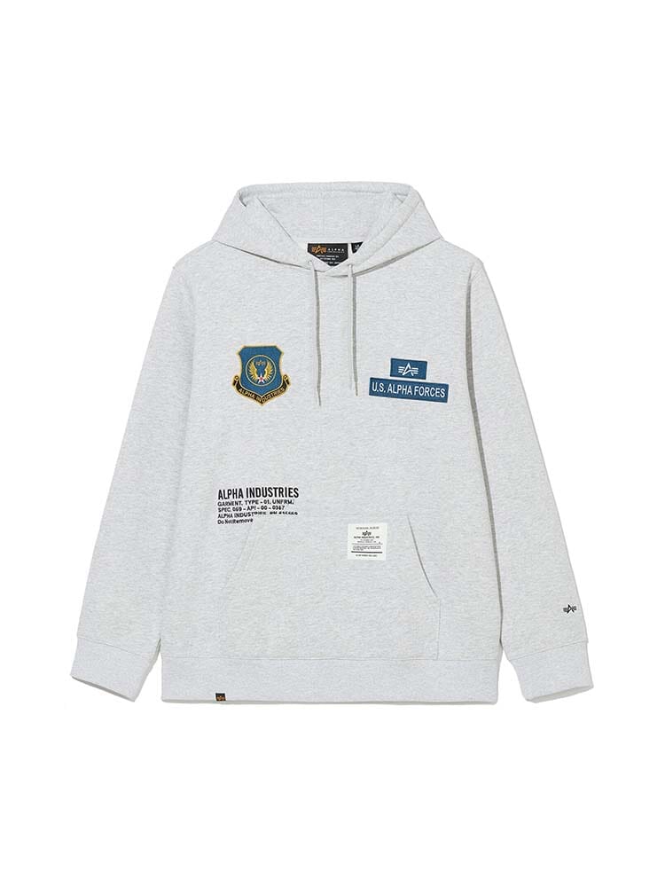 UNFRM BADGE HOODIE TOP Alpha Industries GREY MEDIUM S 