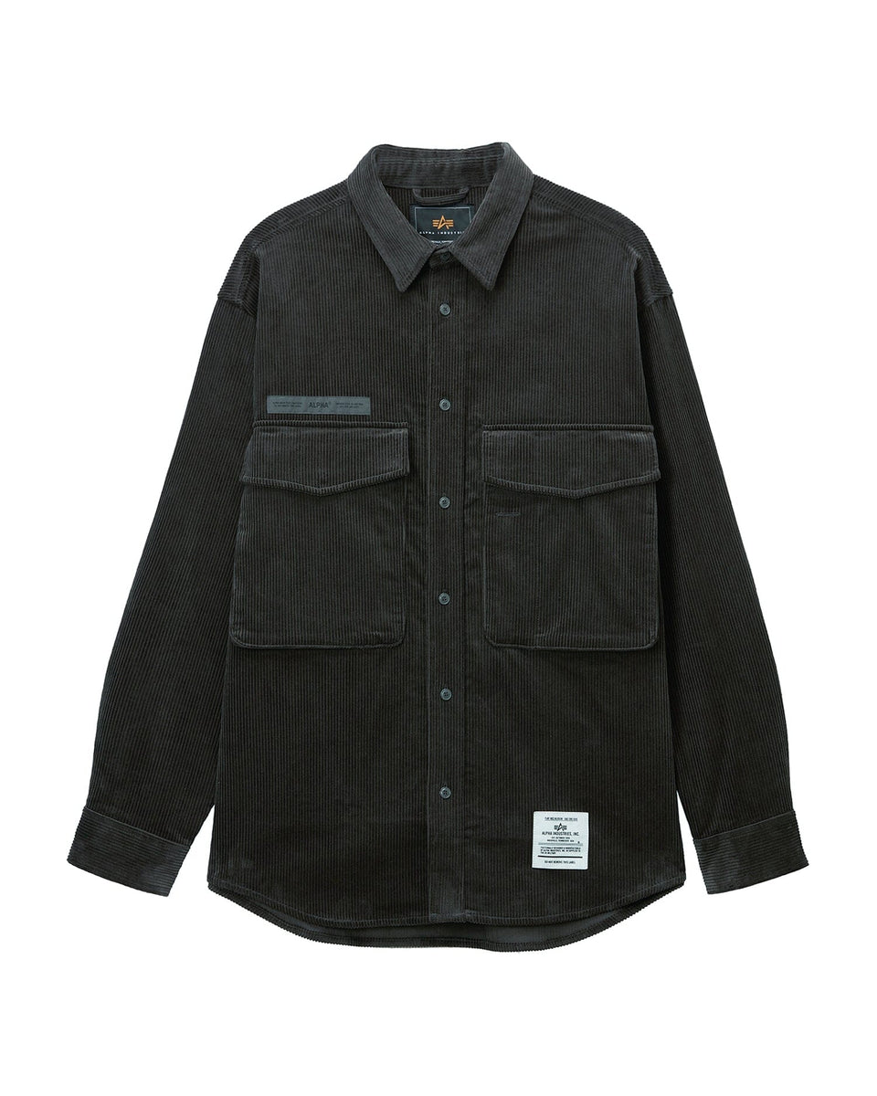 UNFRM CORDUROY SHIRT TOP Alpha Industries GRAY S 