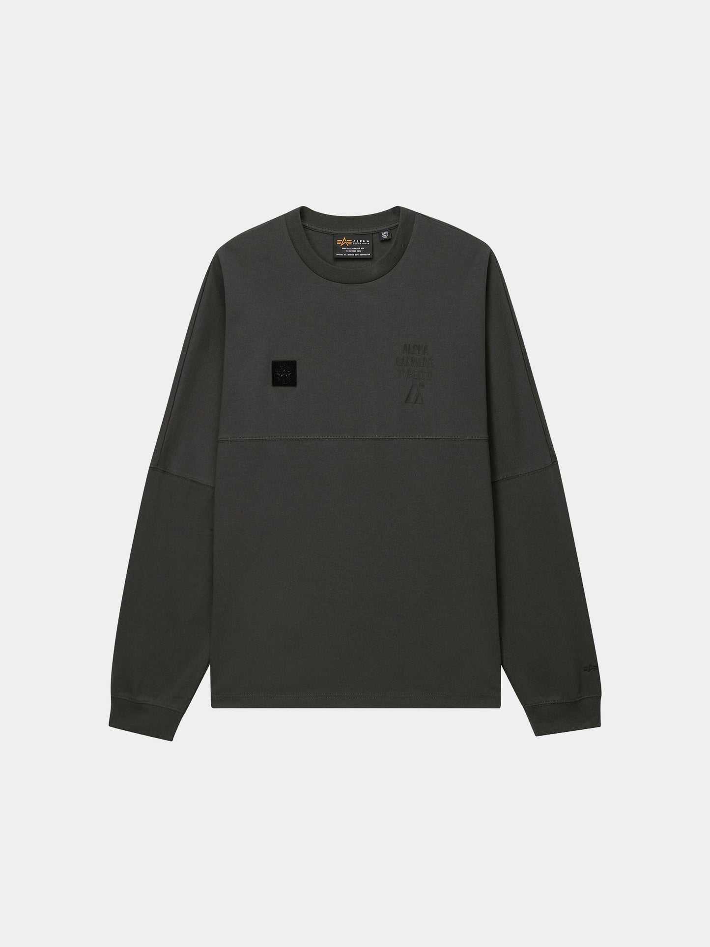 UNFRM LONG-SLEEVED GRAPHIC TEE TOP Alpha Industries GRAY XS 