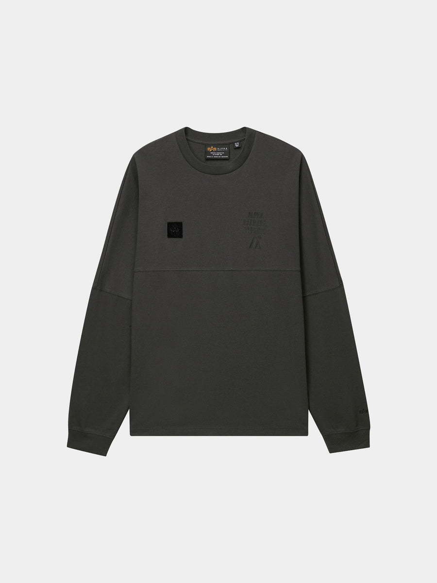 UNFRM LONG-SLEEVED GRAPHIC TEE TOP Alpha Industries GRAY XS 