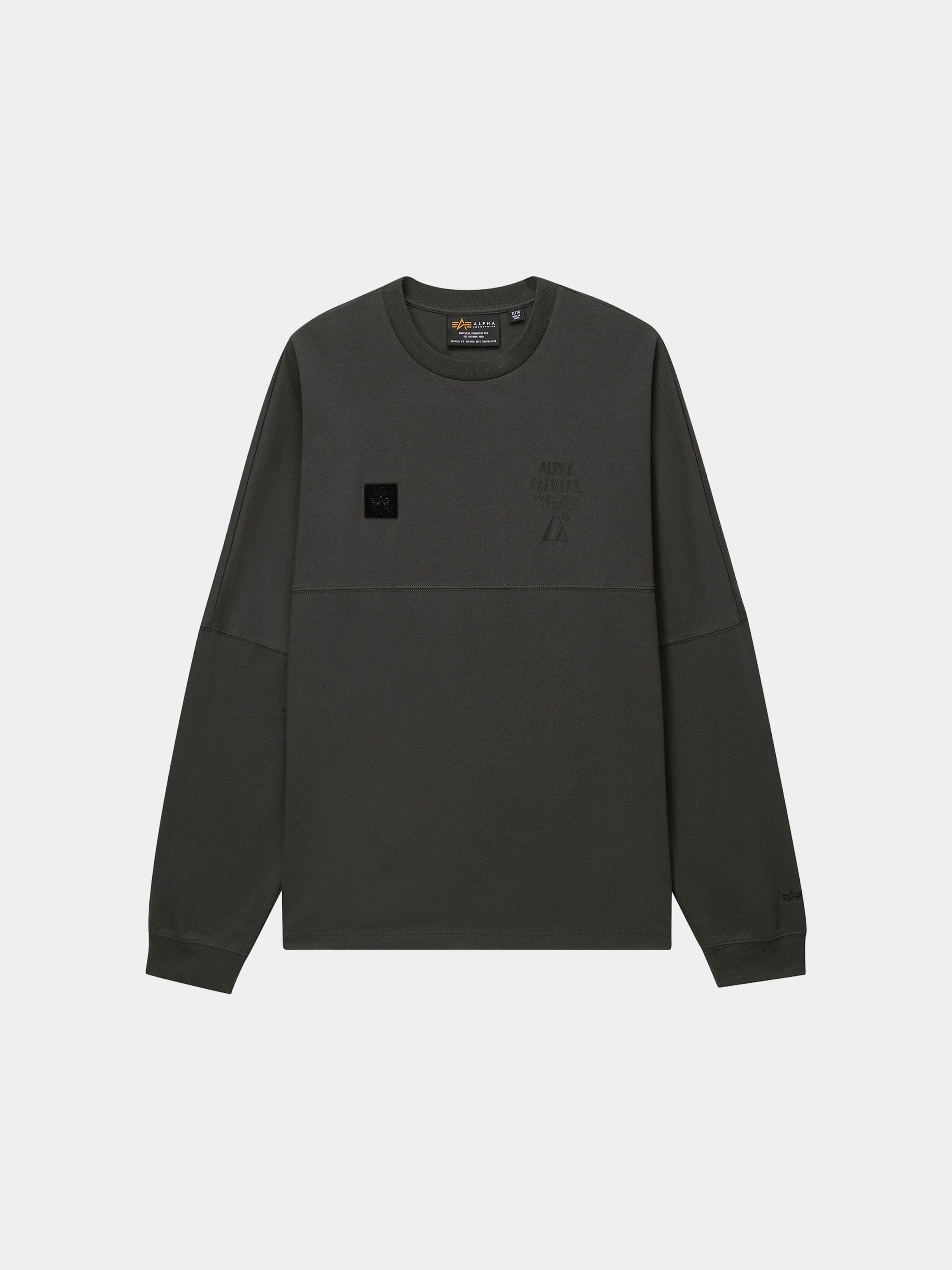 UNFRM LONG-SLEEVED GRAPHIC TEE TOP Alpha Industries GRAY XS 