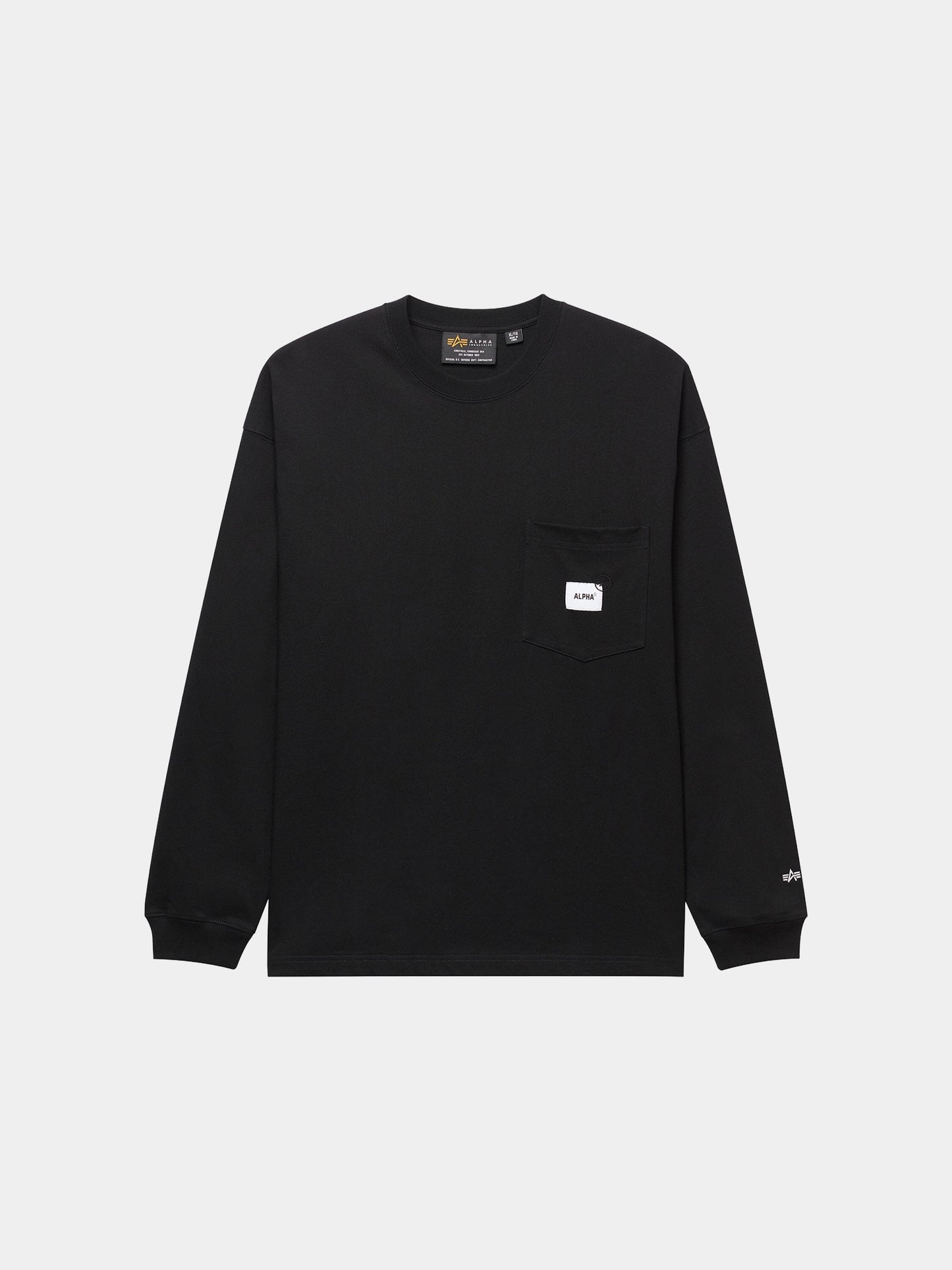 UNFRM LONG-SLEEVED POCKET T-SHIRT TOP Alpha Industries BLACK XS 