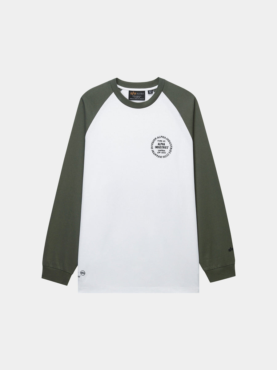 UNFRM LONG-SLEEVED RAGLAN T-SHIRT TOP Alpha Industries GREEN XS 
