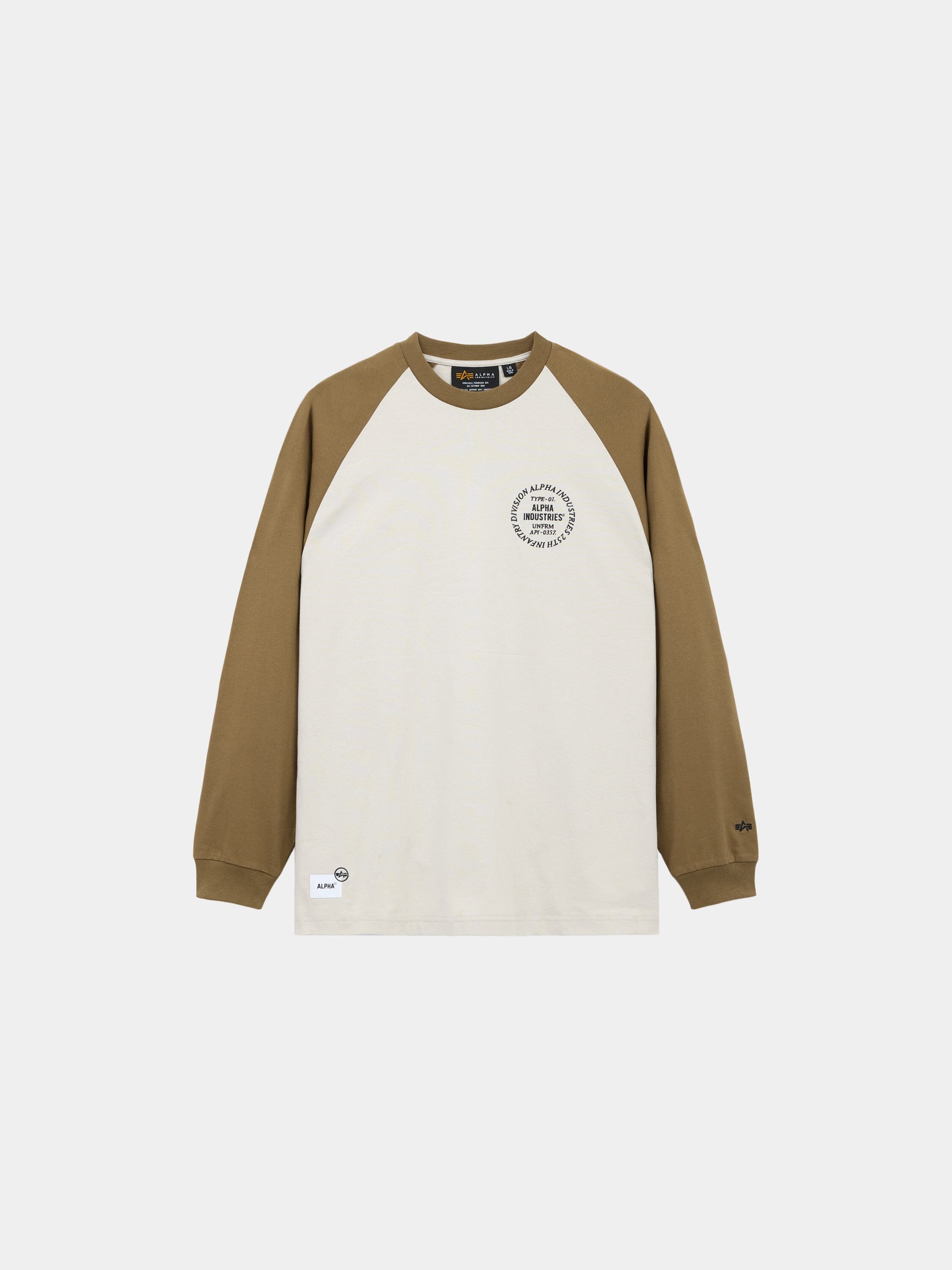 UNFRM LONG-SLEEVED RAGLAN T-SHIRT TOP Alpha Industries TAN XS 