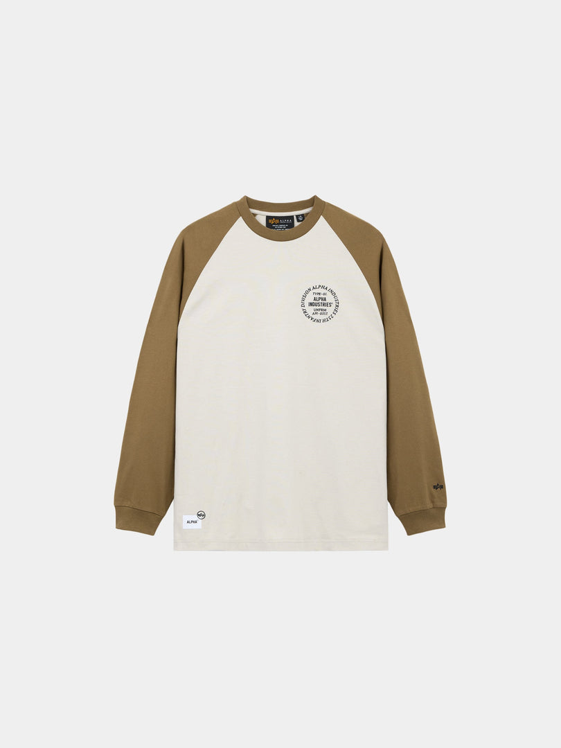 UNFRM LONG-SLEEVED RAGLAN T-SHIRT TOP Alpha Industries TAN XS 