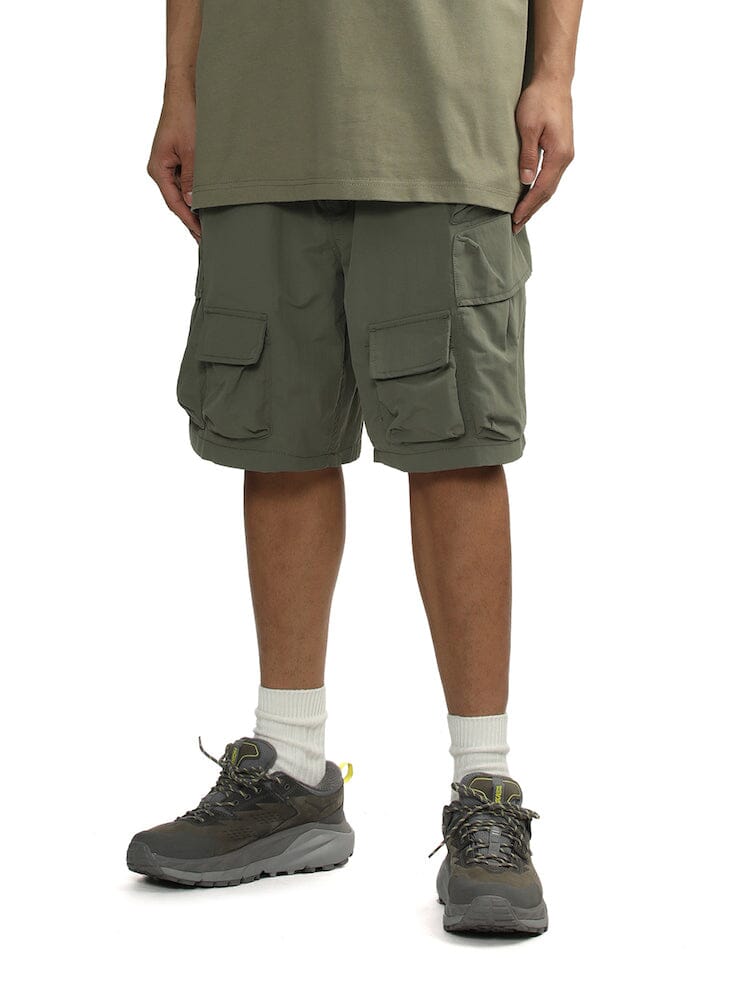 UNFRM Nylon Utility Short by Alpha Industries, nylon material, utility design, dark gray color.