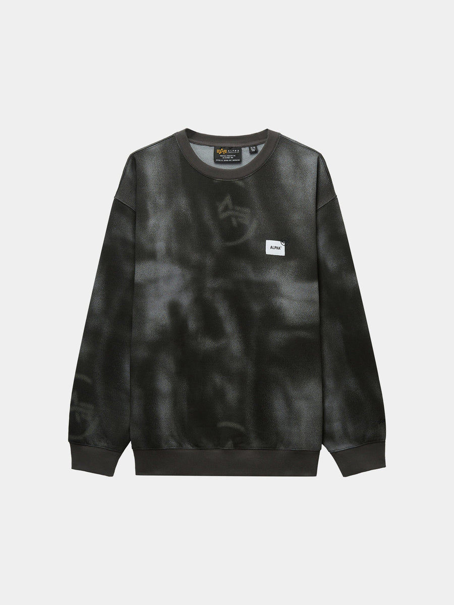 UNFRM WASHED CREWNECK TOP Alpha Industries GRAY XS 
