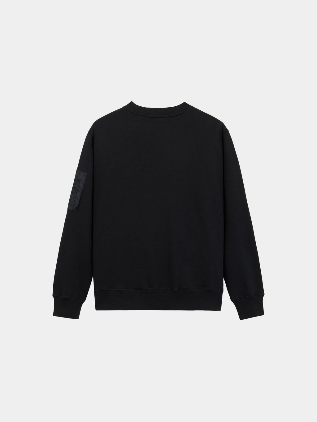 Alpha Industries Utility Pocket Crewneck in black with MA-1 utility pocket on upper left sleeve.