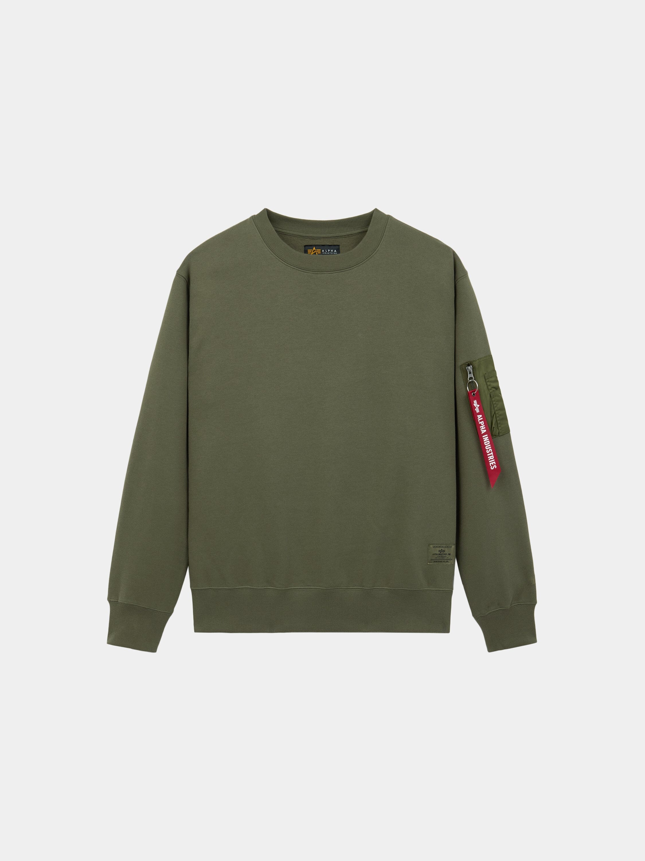 UTILITY POCKET CREWNECK TOP Alpha Industries OG-107 GREEN XXS 