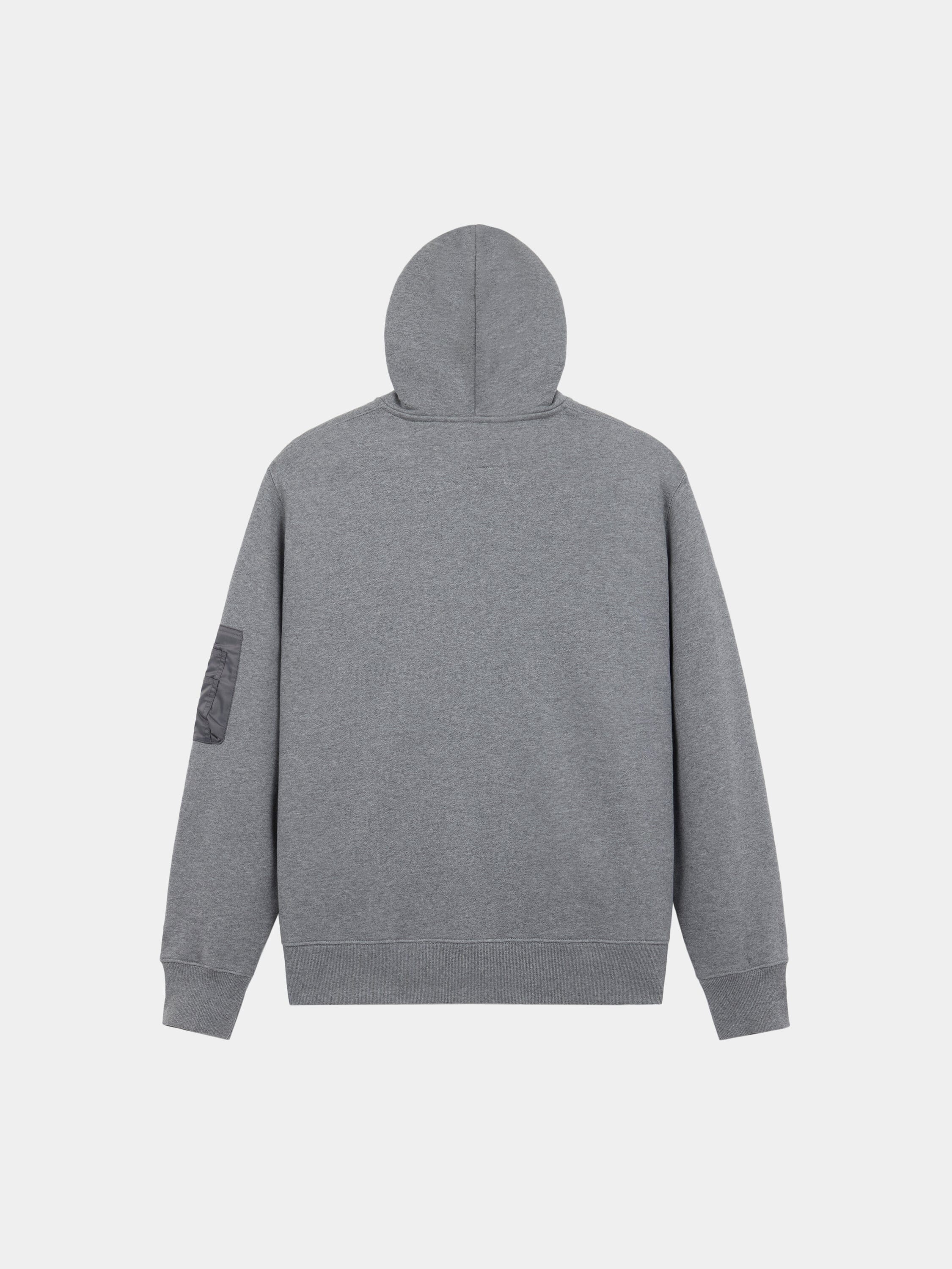 Alpha Industries Utility Pocket Full Zip Up hoodie with patch on left sleeve.