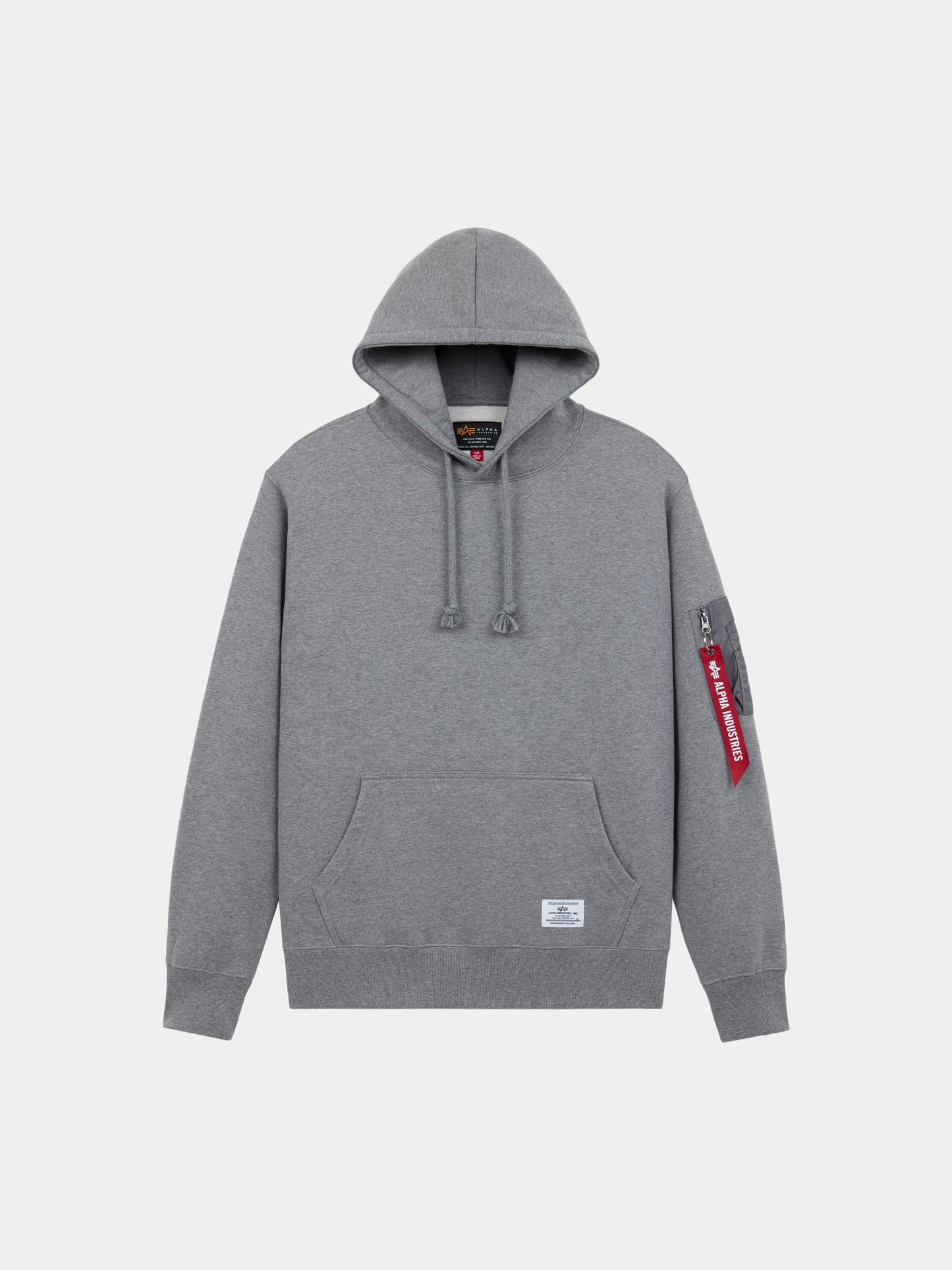 UTILITY POCKET HOODIE TOP Alpha Industries MEDIUM CHARCOAL HEATHER XXS 