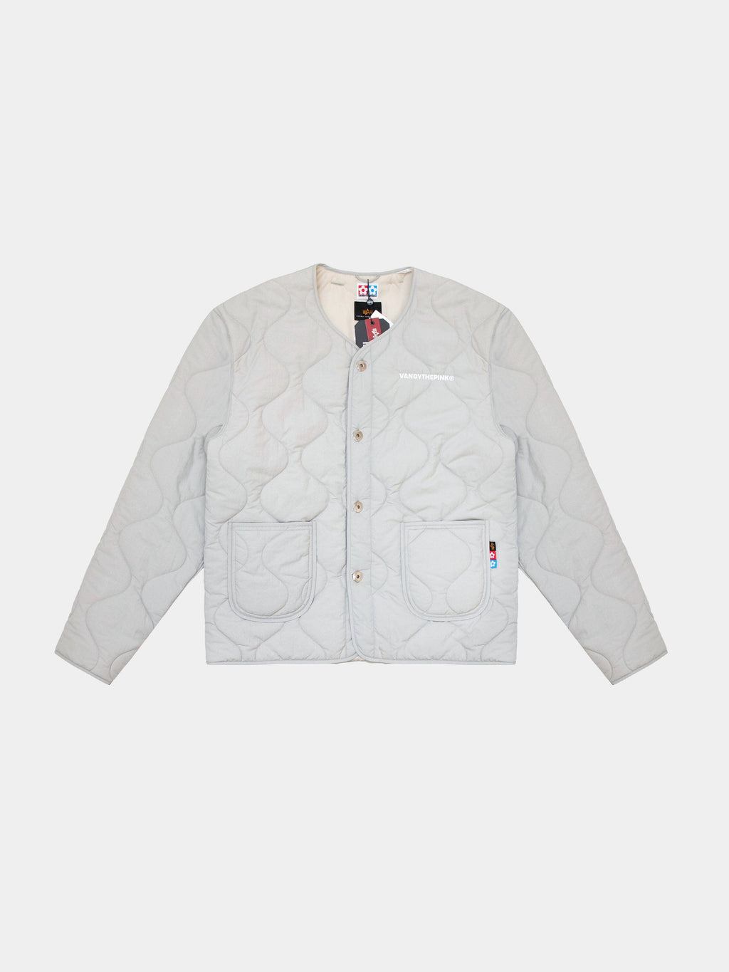 VANDY THE PINK X ALPHA INDUSTRIES LINER JACKET COLLAB Alpha Industries LIGHT GRAY XS 