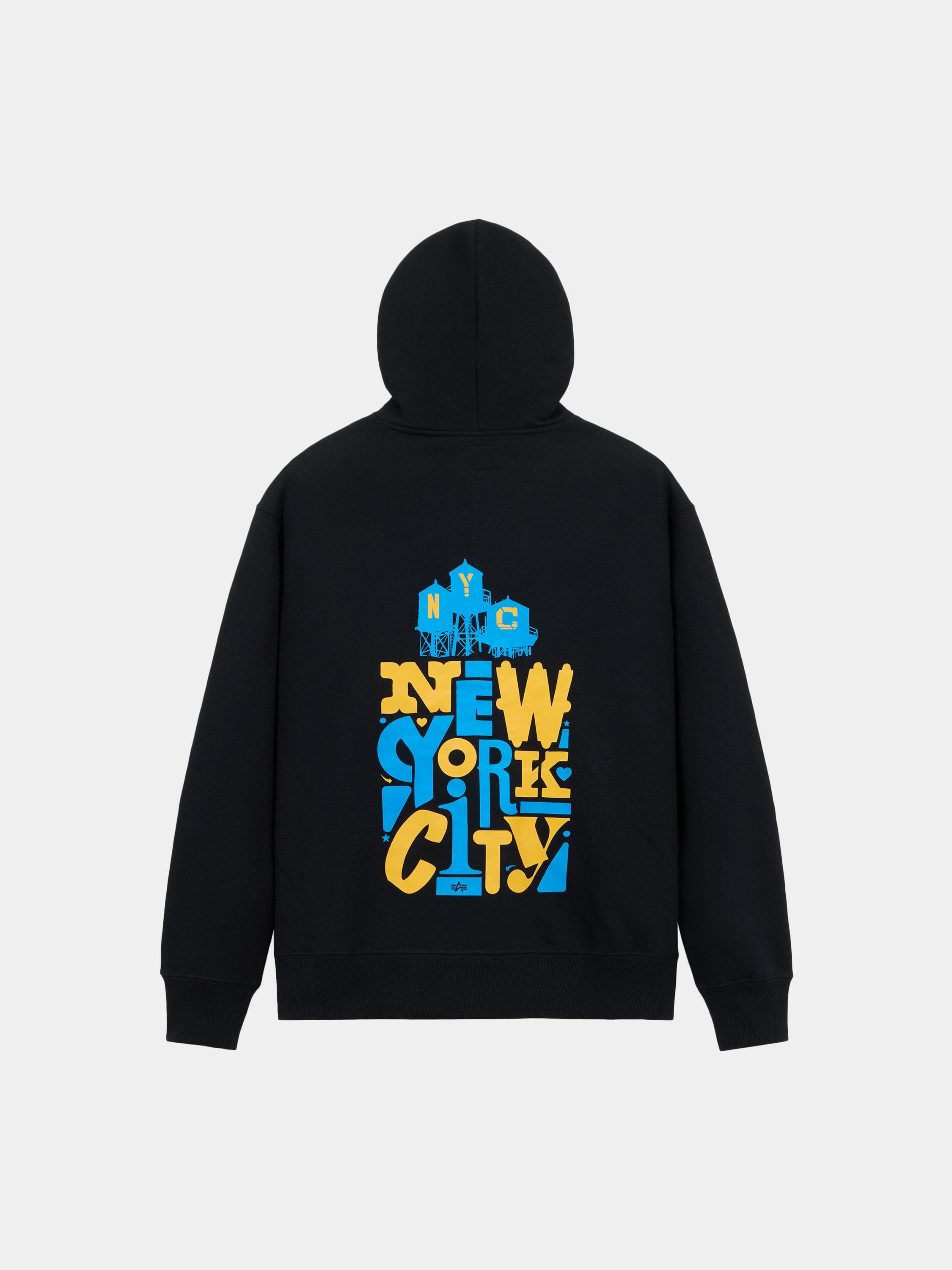 WATER TOWER STACKS HOODIE TOP Alpha Industries BLACK XS 