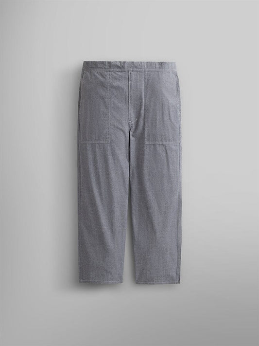 Alpha Industries Wide Leg Cotton Trouser in Aircraft Gray with front patch pockets and adjustable drawcord.