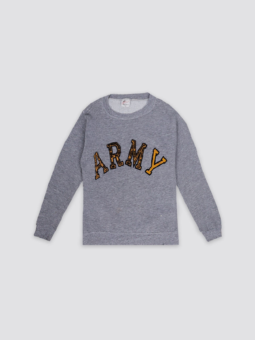 80S ARMY PATCHED CREW NECK SWEATSHIRT RESUPPLY Alpha Industries 