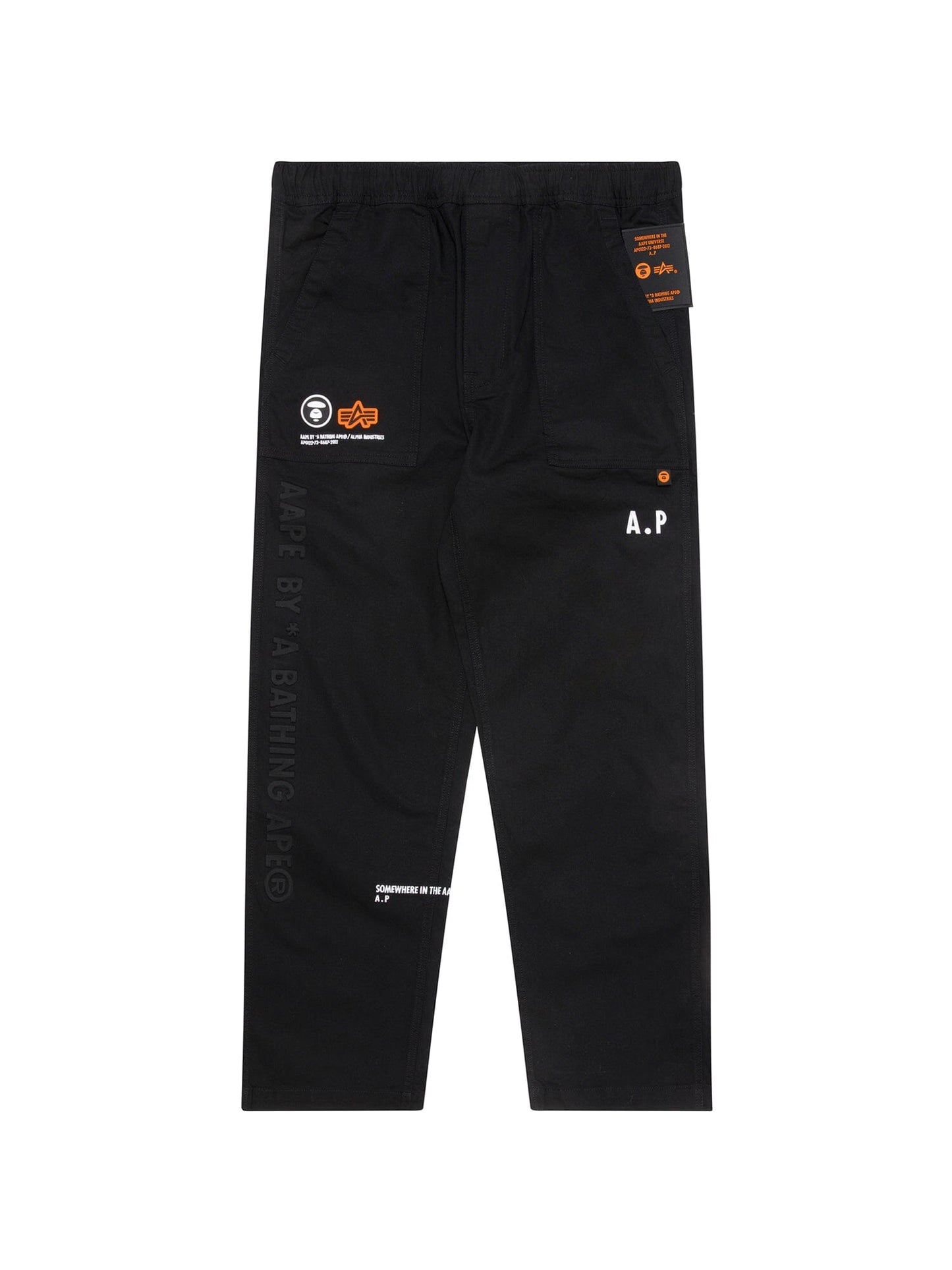 AAPE X ALPHA FATIGUE PANTS BOTTOM Alpha Industries BLACK 28 