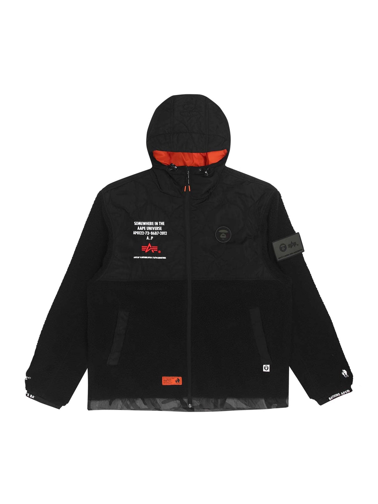 AAPE X ALPHA MIXED MEDIA JACKET OUTERWEAR Alpha Industries, Inc. BLACK L 