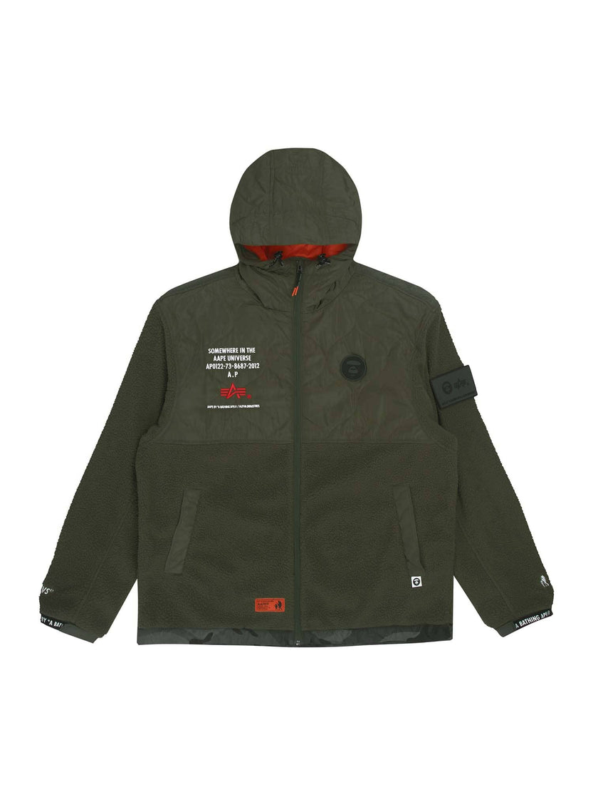 AAPE X ALPHA MIXED MEDIA JACKET OUTERWEAR Alpha Industries, Inc. OLIVE L 