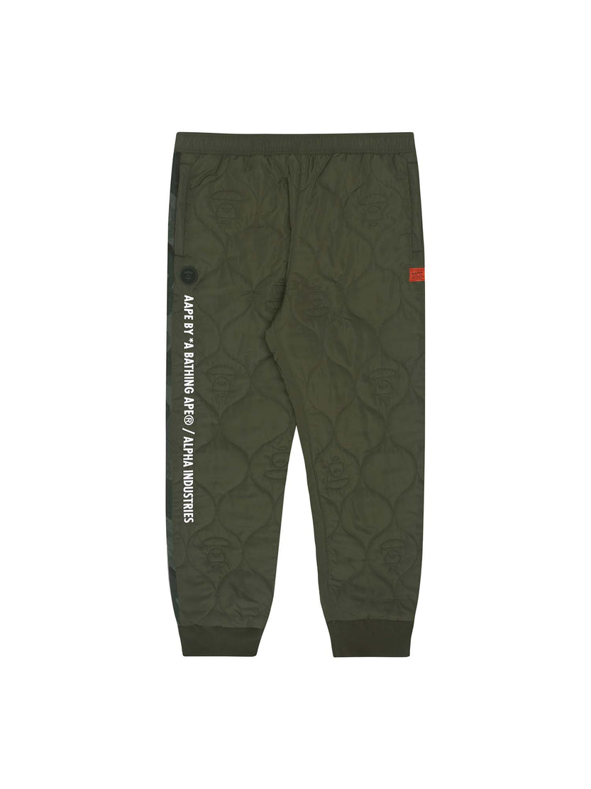 AAPE X ALPHA QUILTED PANT BOTTOM Alpha Industries, Inc. OLIVE L 