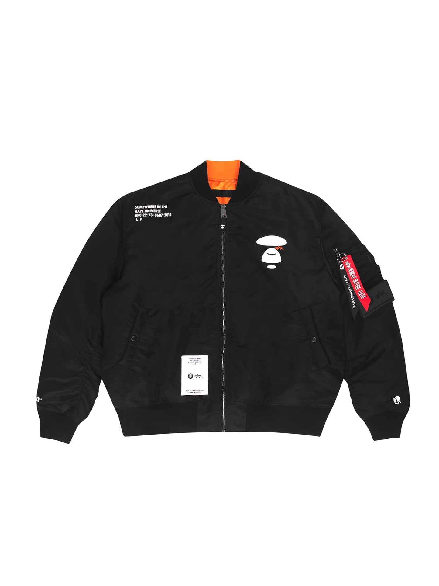AAPE X ALPHA REVERSIBLE MA-1 QUILTED JACKET OUTERWEAR Alpha Industries, Inc. BLACK L 