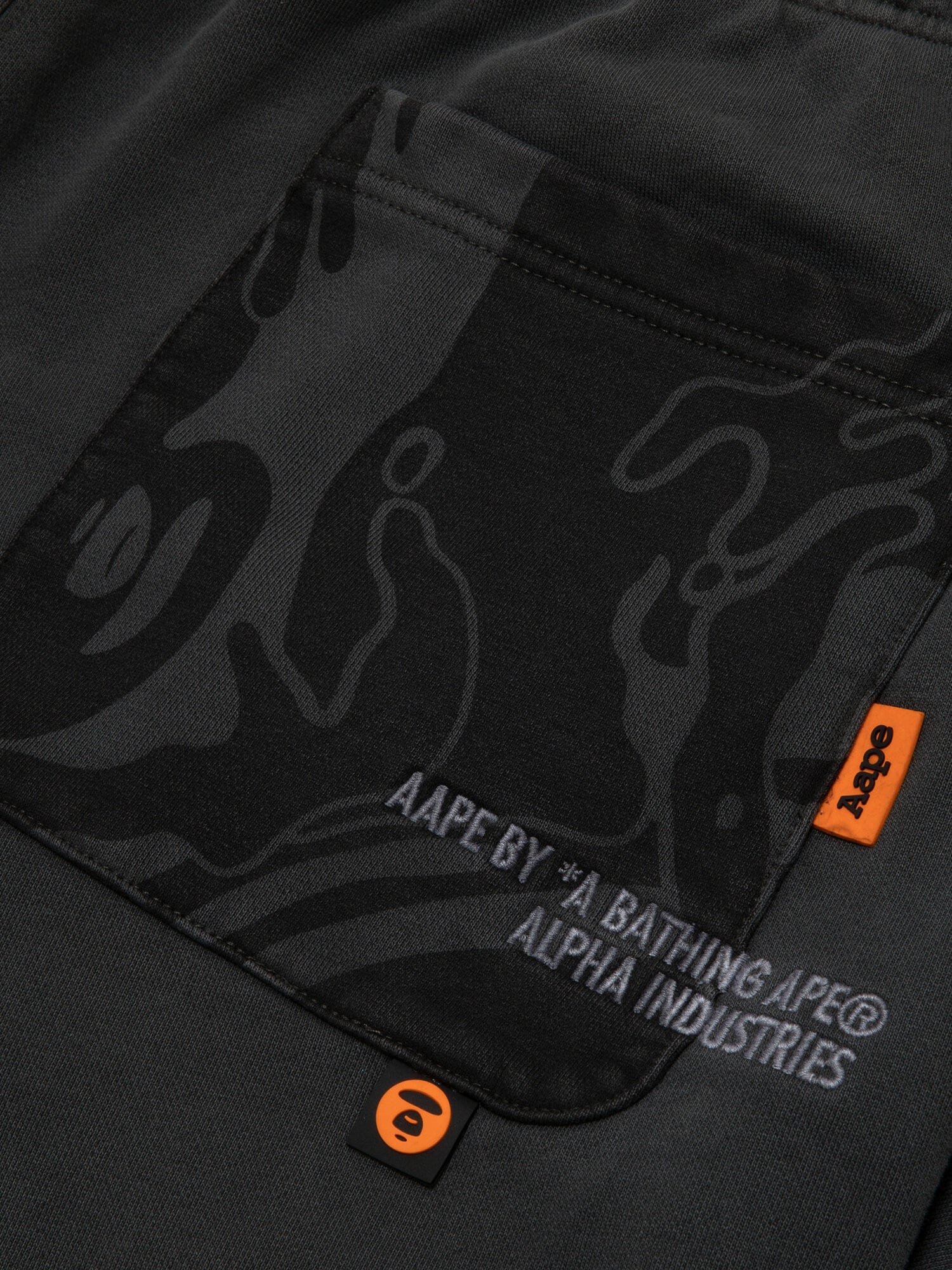 AAPE X ALPHA WASHED FLEECE SWEATPANTS BOTTOM Alpha Industries 