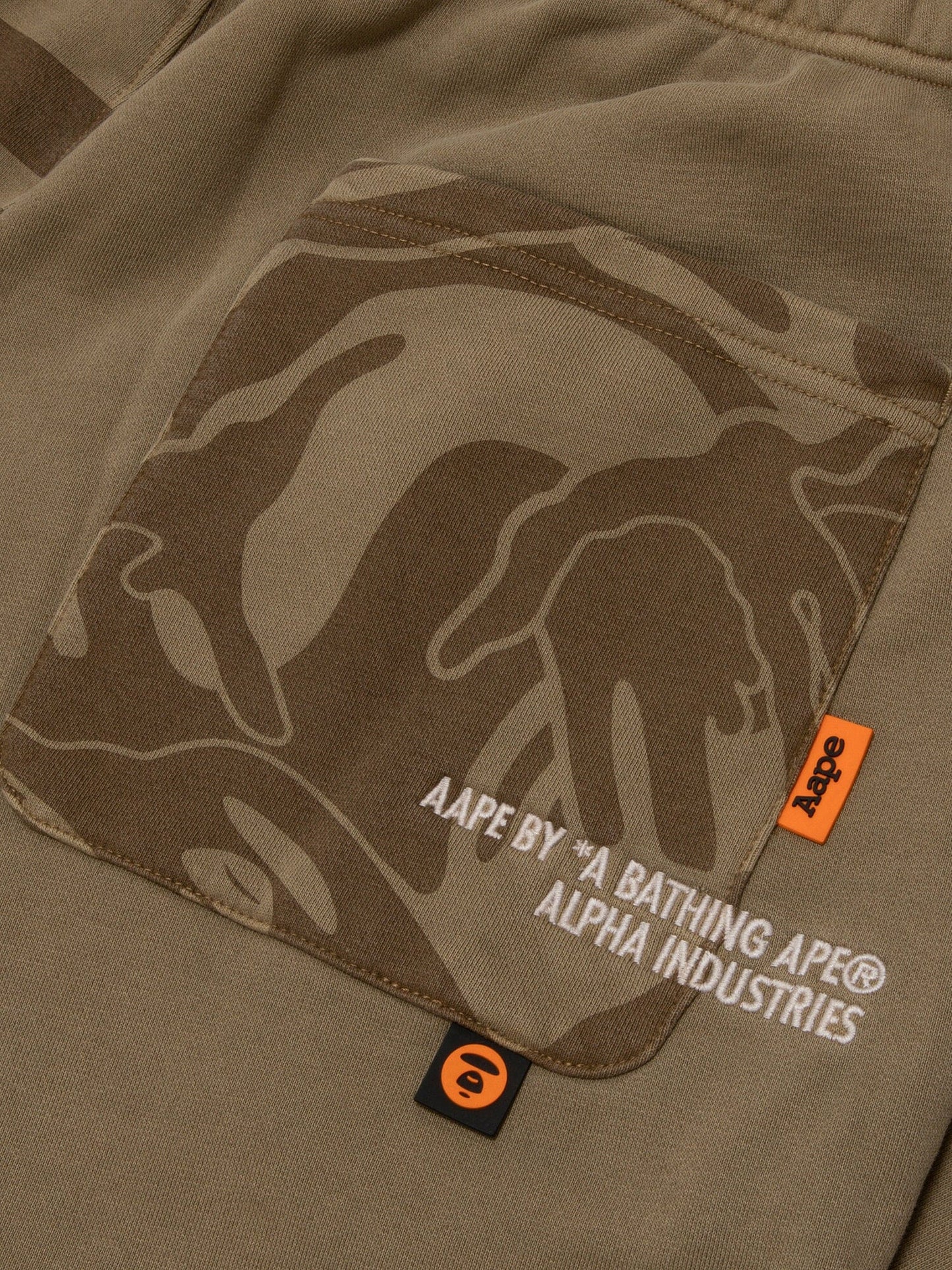 AAPE X ALPHA WASHED FLEECE SWEATPANTS BOTTOM Alpha Industries 