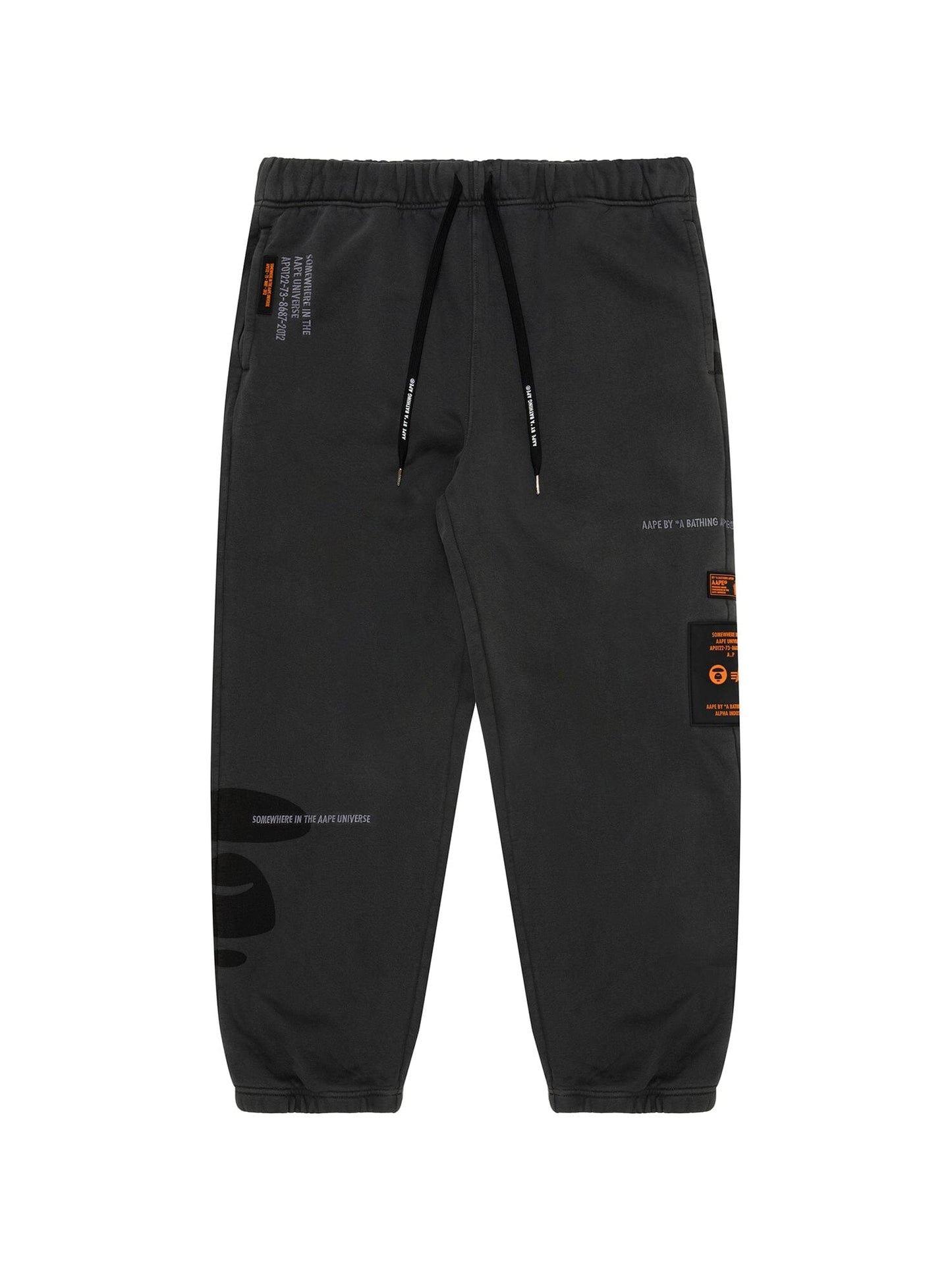 AAPE X ALPHA WASHED FLEECE SWEATPANTS BOTTOM Alpha Industries BLACK 2XL 