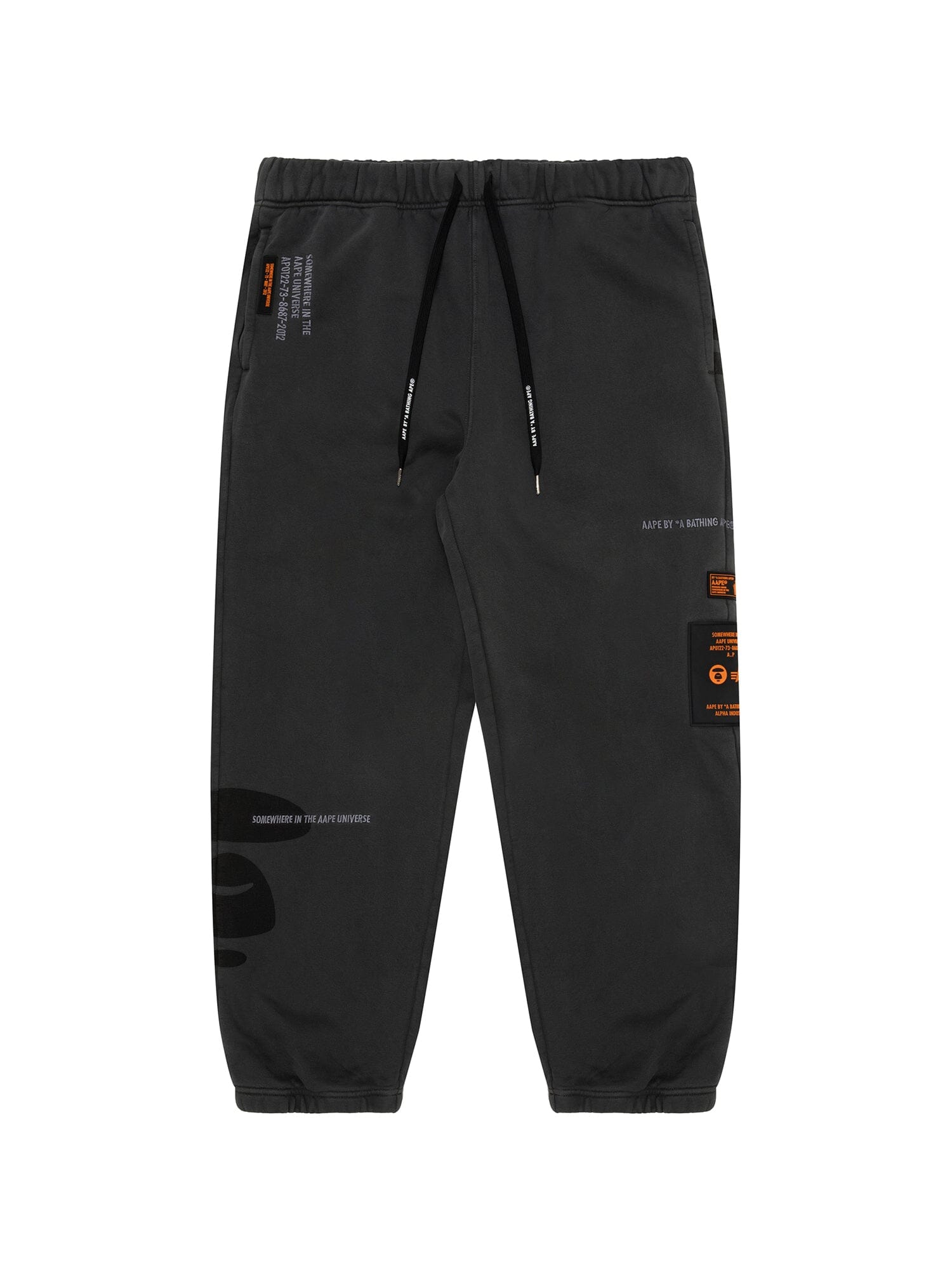 AAPE X ALPHA WASHED FLEECE SWEATPANTS BOTTOM Alpha Industries BLACK 2XL 