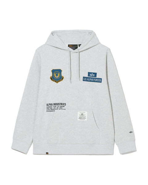 ALPHA BADGE HOODIE TOP Alpha Industries GREY MEDIUM L 