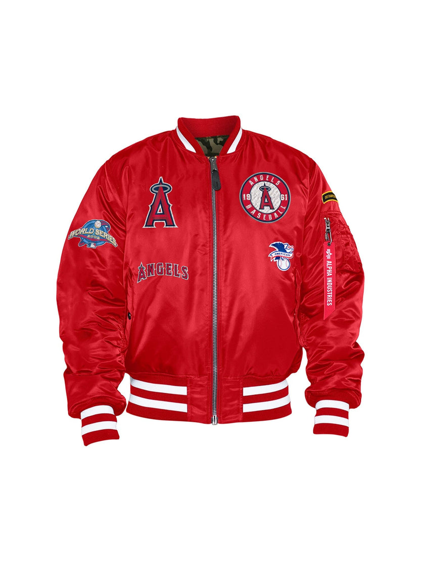 ALPHA X NEW ERA ANGELS MA-1 BOMBER JACKET OUTERWEAR Alpha Industries, Inc. SPEED RED 3XL 