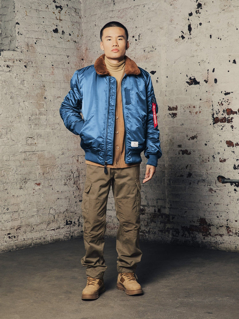 B-15 MOD BOMBER JACKET OUTERWEAR Alpha Industries SLATE BLUE 2XL 