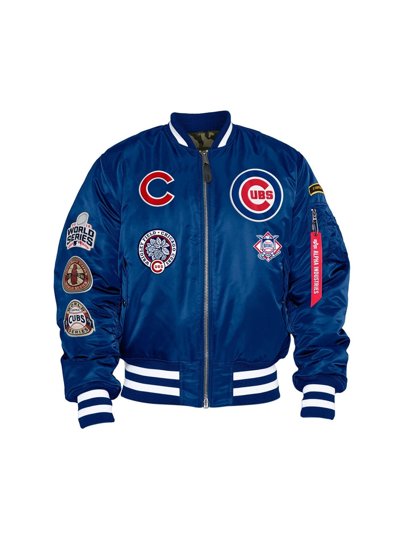 알파 인더스트리 Alpha Industries CHICAGO CUBS X Alpha X NEW ERA MA-1 BOMBER JACKET,PACIFIC BLUE