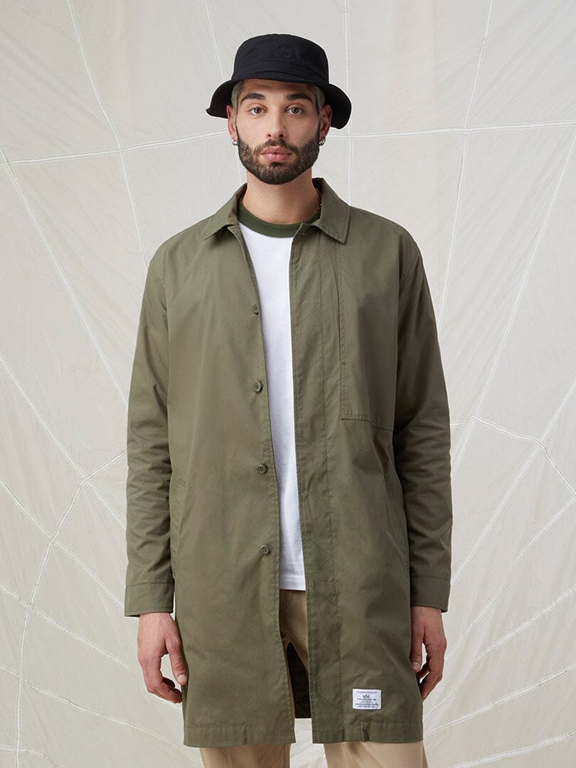 COTTON CAR COAT OUTERWEAR Alpha Industries OG-107 GREEN 2XL 