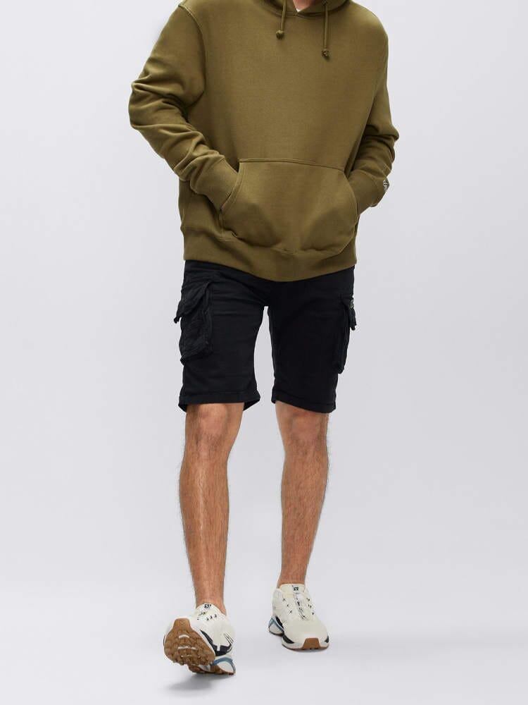Alpha Industries Crew Short Gen I, Black, Cargo Shorts, MA-1 Detailing.