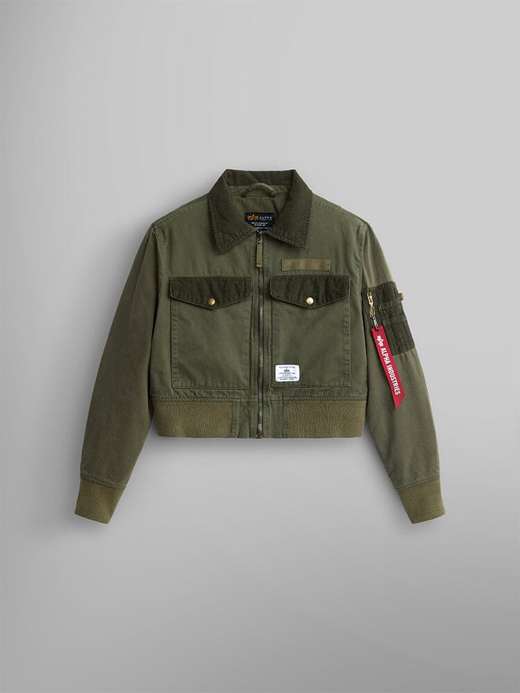 CROPPED FLIGHT JACKET W OUTERWEAR Alpha Industries OG-107 GREEN L 