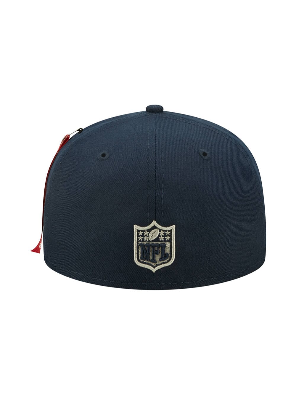 A navy blue 5950 fitted cap from Alpha Industries and New Era, featuring the Dallas Cowboys design with an NFL logo on the back.