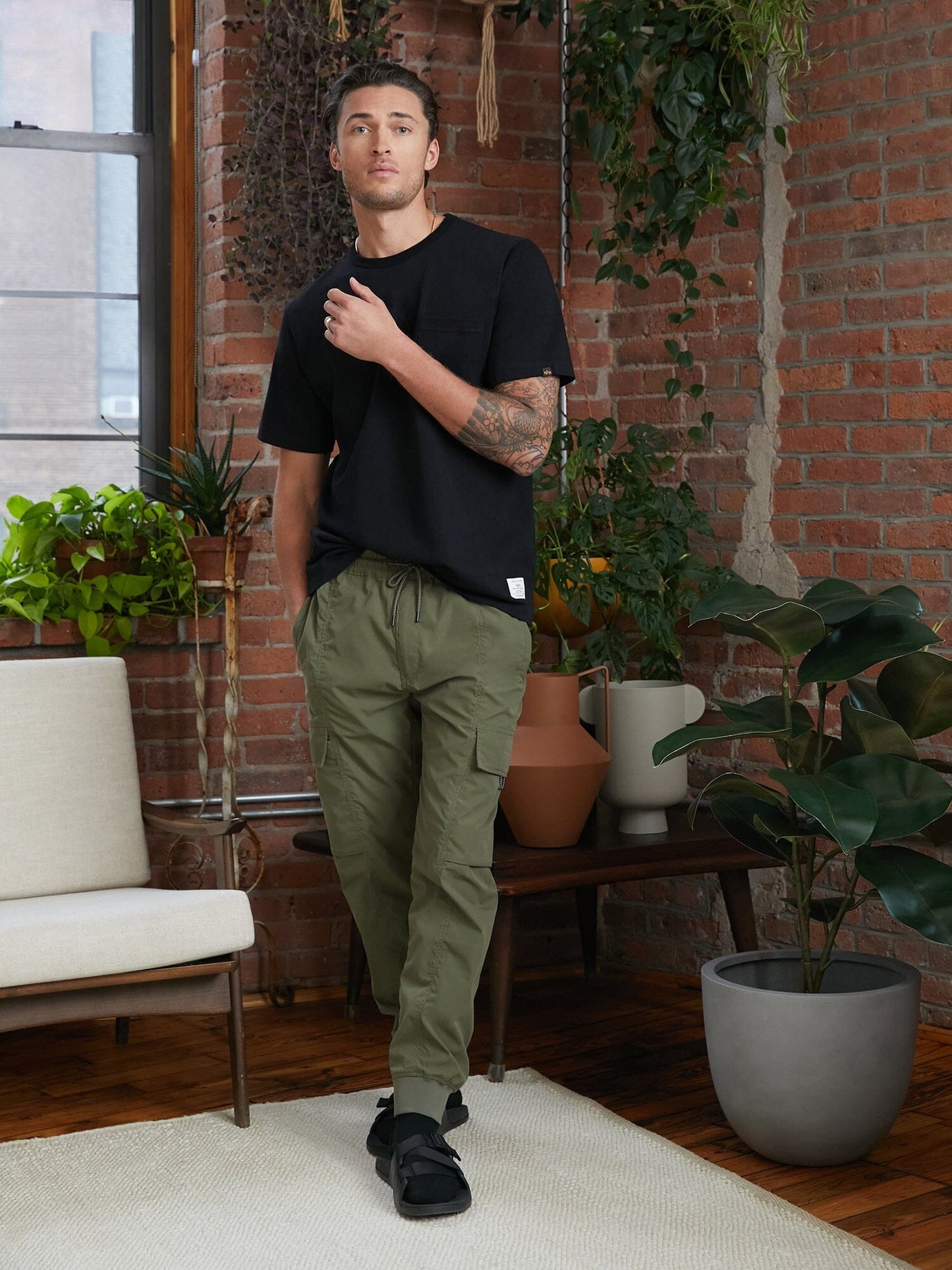ESSENTIAL POCKET TEE TOP Alpha Industries BLACK 2XL 