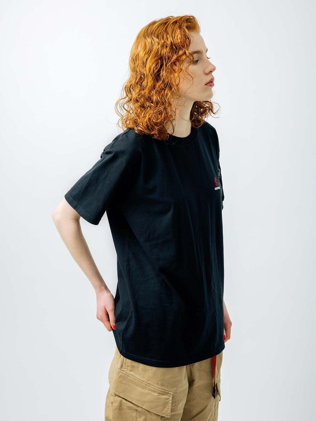 Alpha Industries Gramicci Cotton Cigar Pocket Tee, tan cargo pants.