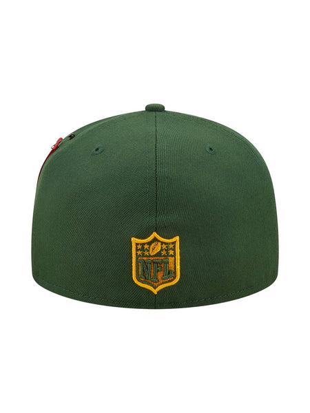 Showcase your NFL pride with the Green Bay Packers X Alpha X New Era 59Fifty Fitted Cap, featuring an embroidered team logo on the back in vivid yellow. This cap is crafted in team colors with the exceptional quality expected from Alpha Industries, making it the perfect accessory for any fan.