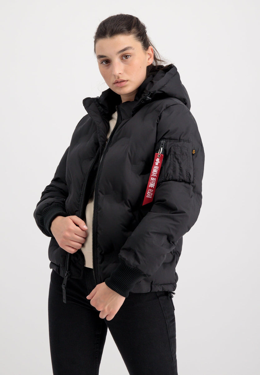 HOODED LOGO PUFFER W OUTERWEAR Alpha Industries BLACK L 
