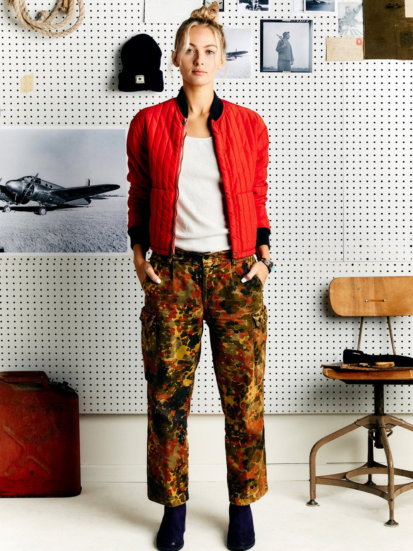 IMOGENE X ALPHA RED BOMBER JACKET OUTERWEAR Alpha Industries 