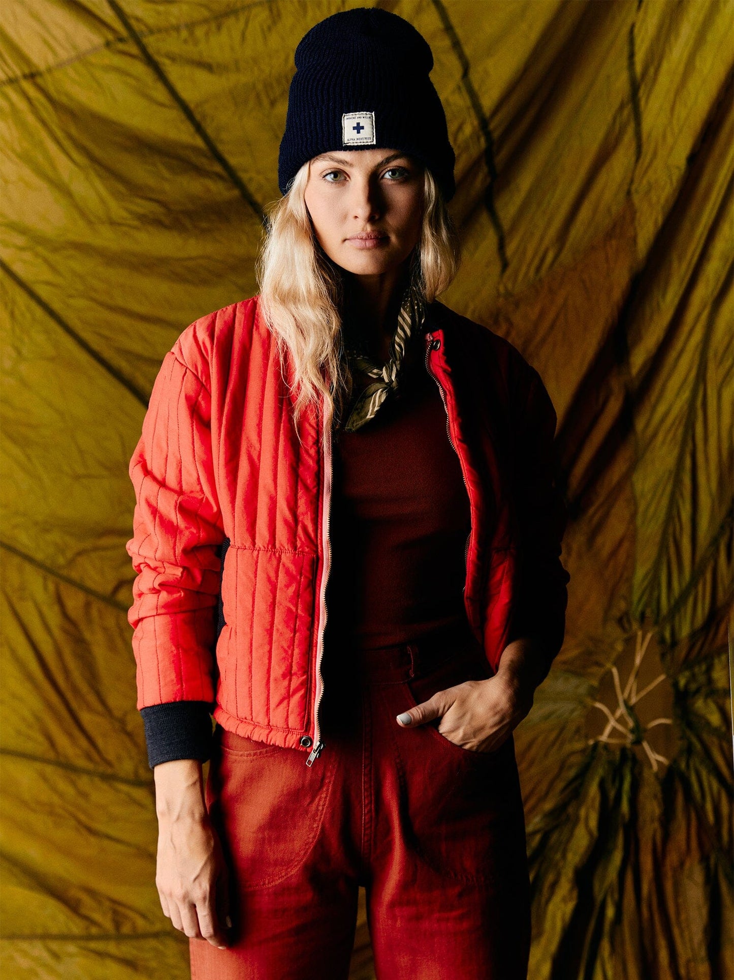 IMOGENE X ALPHA RED BOMBER JACKET OUTERWEAR Alpha Industries 