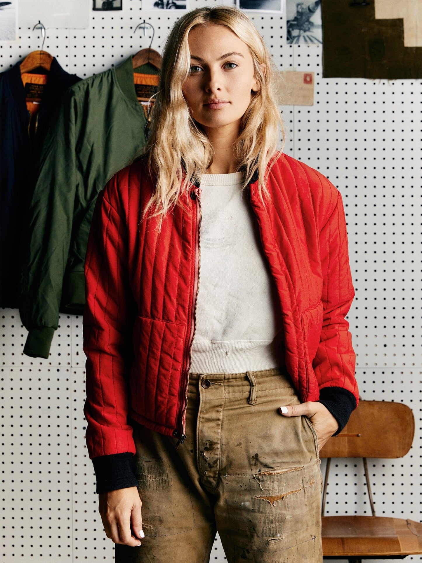 IMOGENE X ALPHA RED BOMBER JACKET OUTERWEAR Alpha Industries 