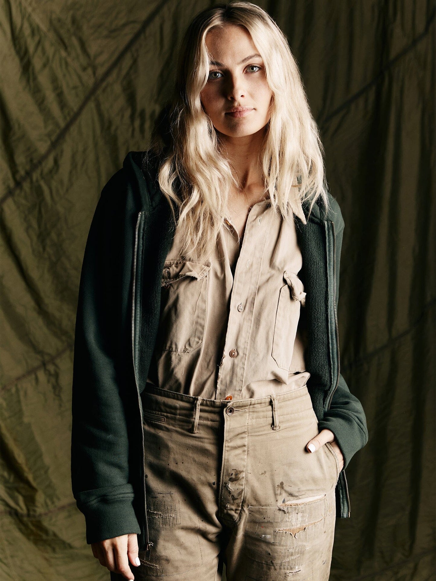IMOGENE X ALPHA STANDARD ZIP HOODIE TOP Alpha Industries 