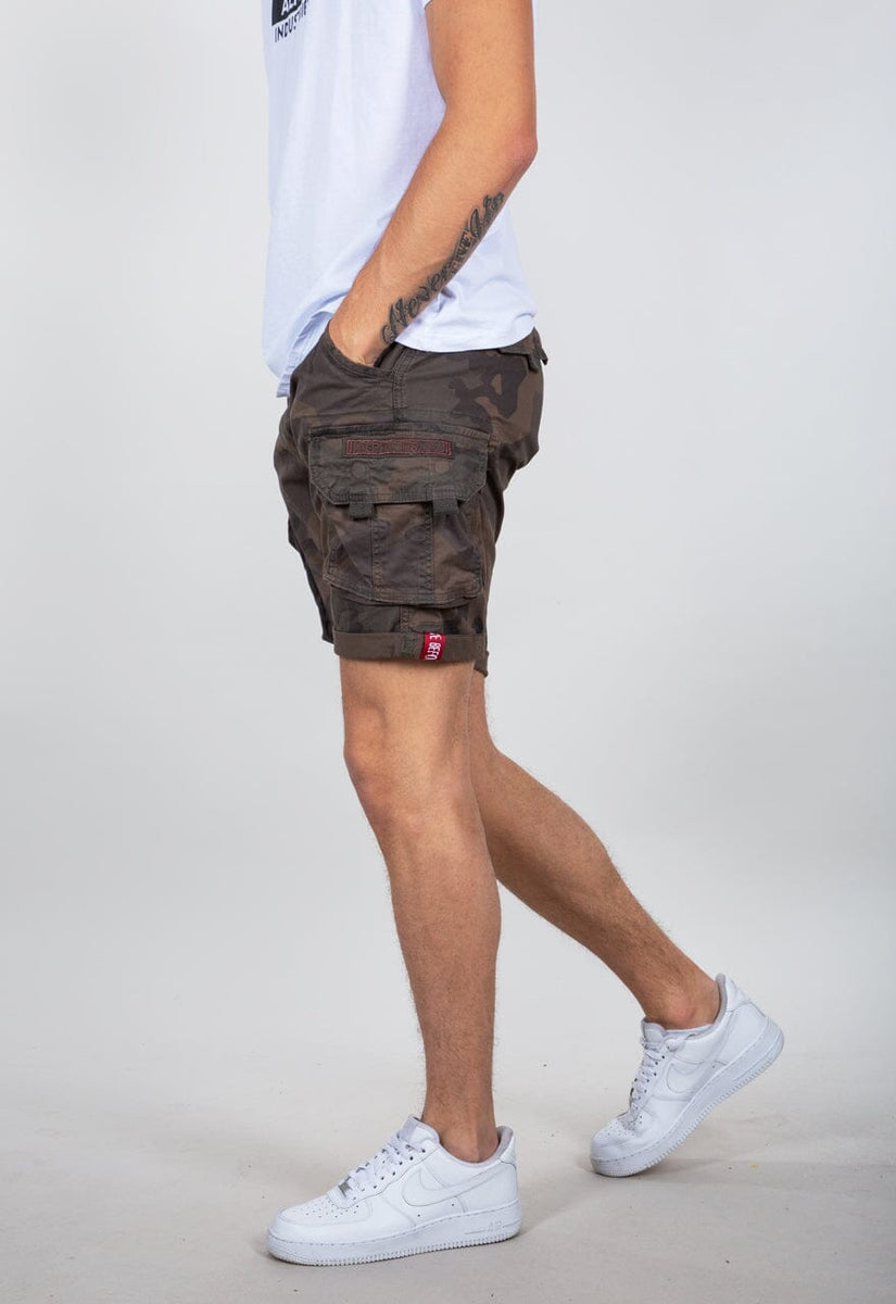Alpha Industries Jet Short Camo cotton cargo shorts.
