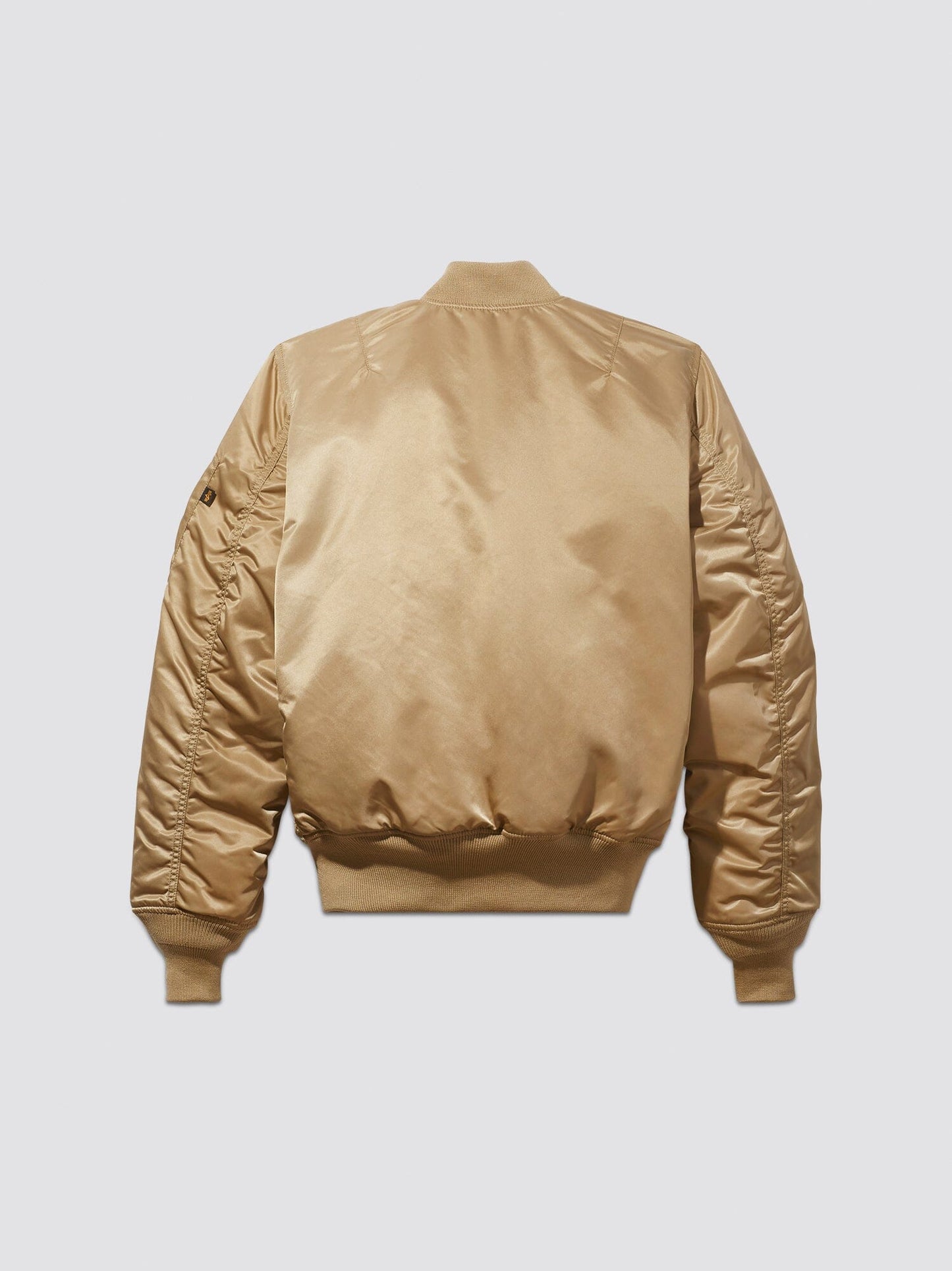 Back view of MA-1 Bomber Jacket (Heritage) in Khaki (Vintage). By Alpha Industries.